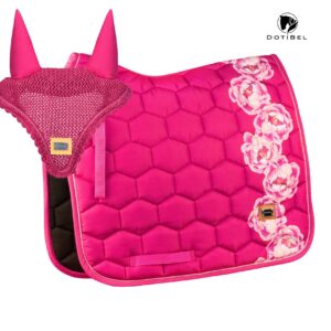 NOVA Kpl 2cz.: fuksja/piwonie + nauszniki (fuksja)