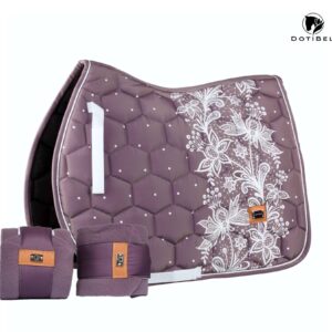 NOVA Kpl 2cz.: fiolet/ jasnobeżowa koronka + owijki polarowe (fiolet)