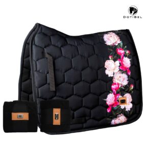 NOVA Kpl 2cz.: czarny/czerwone piwonie + owijki polarowe (czarne)