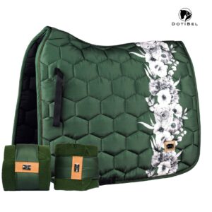 NOVA Kpl 2cz.: zielony/ szare kwiaty + owijki polarowe (zielone)