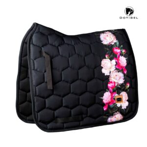 Czaprak NOVA czarny/czerwone piwonie