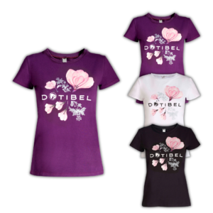 Printed cotton T-shirt – magnolias (colors)