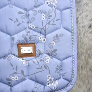 NOVA Kpl 2cz.: błękitny/ szare kwiatki+nauszniki (błękitne)