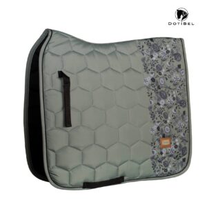 Czaprak NOVA oliwkowo zielony/ szare kwiaty