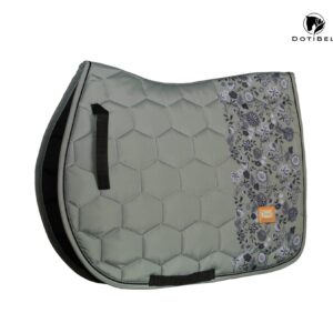 Czaprak NOVA oliwkowo zielony/ szare kwiaty